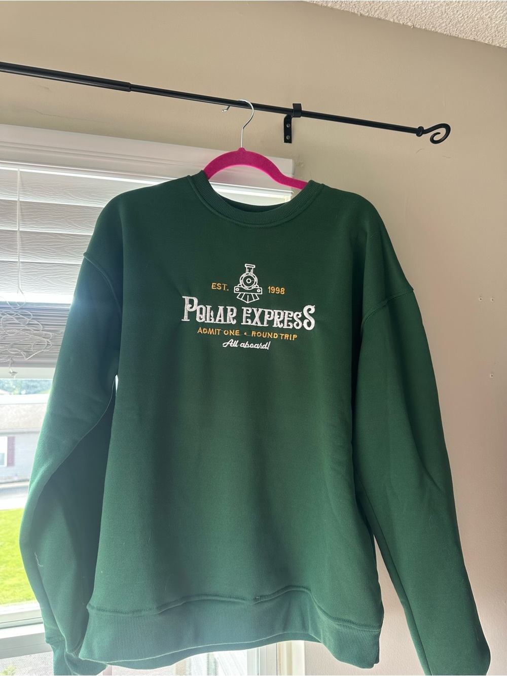 Polar Express Dark Green Crewneck Sweatshirt